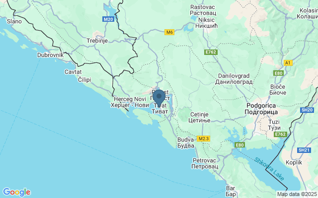 Kaart met locatie Porto Montenegro